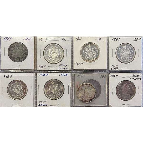 1919 50¢ to 2005.  Lot of 281 issues Circ to UNC, Proofs & Specimen issues.  Includes 1919-1967 (8),