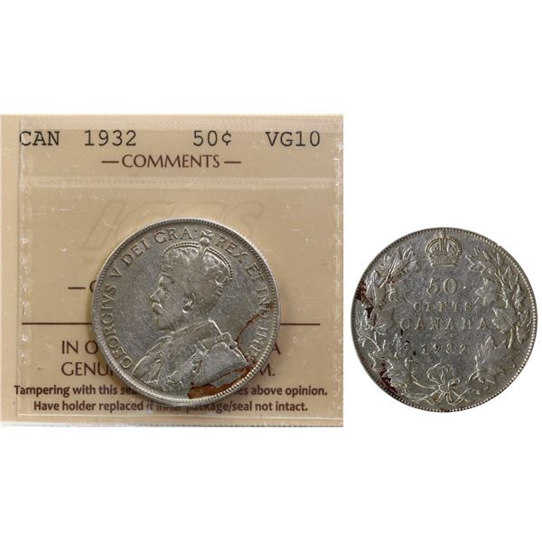 1932 50¢ ICCS Very Good-10