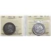 Image 1 : 1932 50¢, 1947 "Maple Leaf". Both coins ICCS Very Good-10 to Choice Very Fine-30
