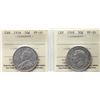 Image 1 : 1934 50¢, 1948. Both coins  ICCS Very Fine-20