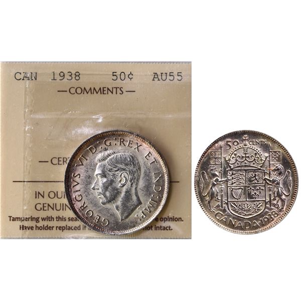 1938 50¢ ICCS Choice About Uncirculated-55
