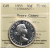 Image 2 : 1955 50¢ ICCS Superb Gem Proof-Like-66 Heavy Cameo