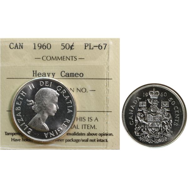 1960 50¢ ICCS Superb Gem Proof-Like-67 Heavy Cameo
