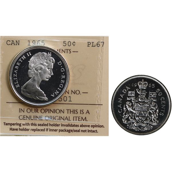 1965 50¢ ICCS Superb Gem Proof-Like-67 Ultra Heavy Cameo