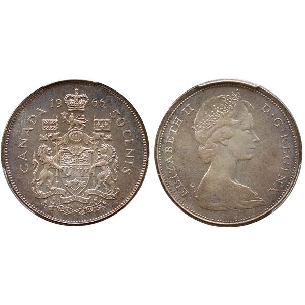 1966 50¢ PCGS Superb Gem Proof-Like-67. Great surfaces with light toning.