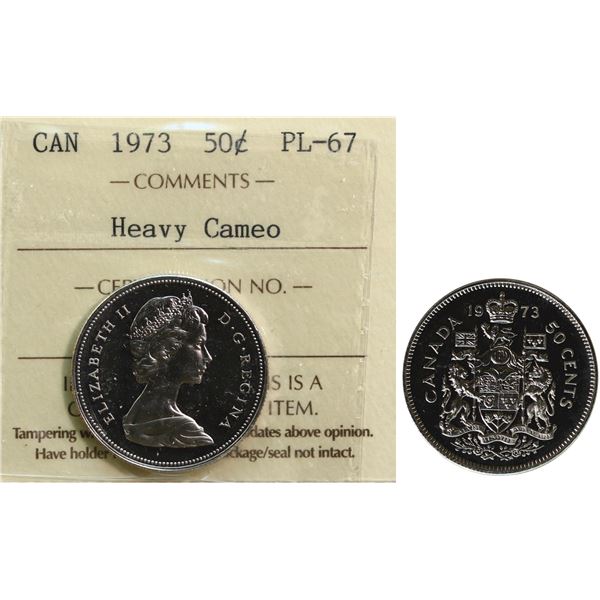 1973 50¢ ICCS Superb Gem Proof-Like-67 Heavy Cameo