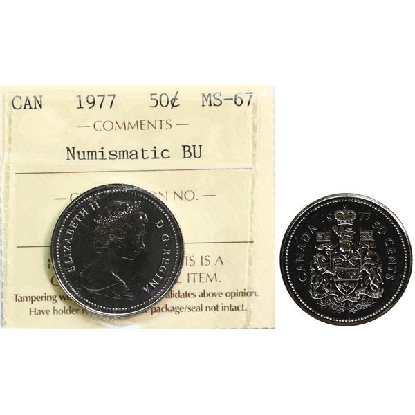 1977 50¢ ICCS Superb Gem Mint State-67 NBU