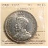 Image 2 : 1935 $1 "Dbl XXV" ICCS Gem Mint State-65