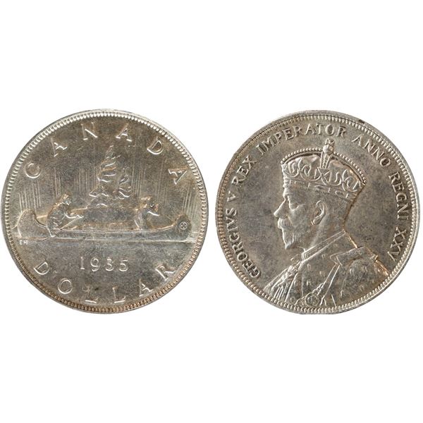 1935 $1 "Dbl XXV" ICCS Gem Mint State-65, Lustrous example.