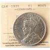 Image 2 : 1935 $1 "Dbl XXV" ICCS Gem Mint State-65, Lustrous example.