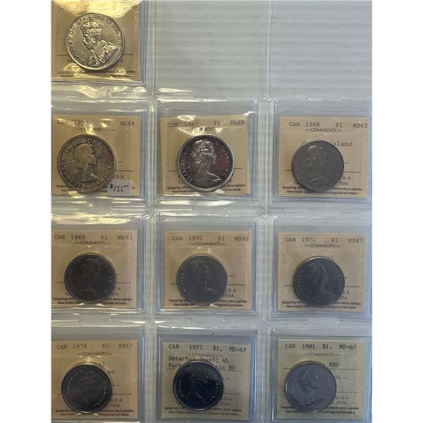 1936-2023 $1, Group of 20 ICCS and 4 PCCS coins.  Grades vary from Choice Extra Fine-45 to Superb Ge