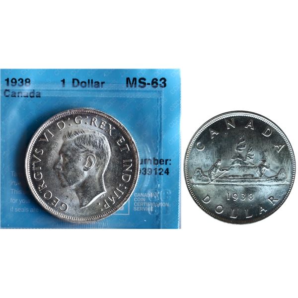 1938 $1 CCCS Choice Mint State-63