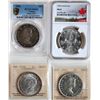 Image 1 : 1938 $1, 1953 "SF", 1953 "SF - SWL", 1955 $1, All 4 coins ICCS/PCGS/NGC Choice Mint State-63.