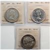 Image 1 : 1938 $1, 1958, 1954.  Lot of 3 coins ICCS Choice Mint State-63