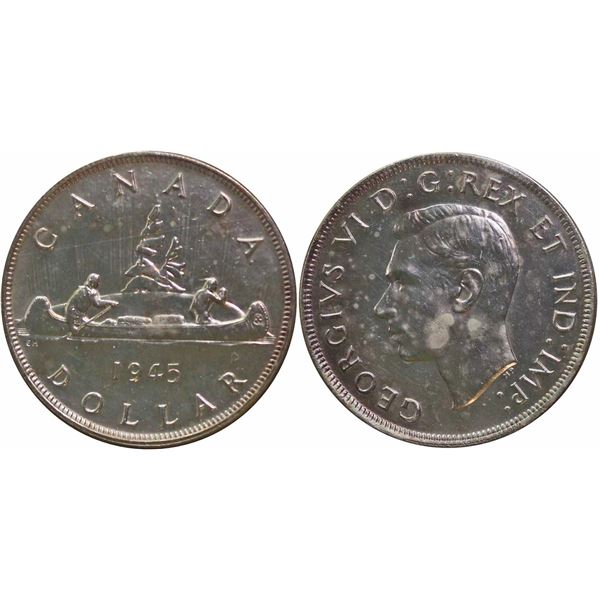 1945 $1 ICCS About Uncirculated-50, Brillliant.  Cleaned.