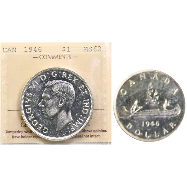 1946 $1 ICCS Choice Mint State-62