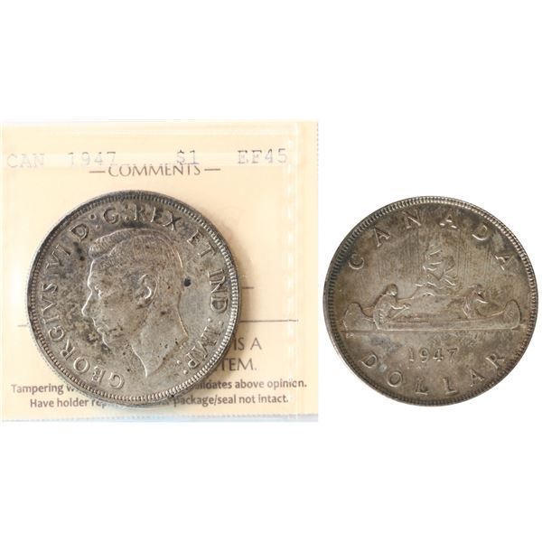 1947 $1 "Blunt 7" ICCS Choice Extra Fine-45