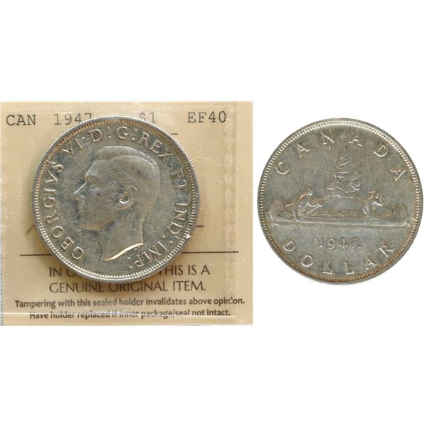1947 $1 "Maple Leaf" ICCS Extra Fine-40