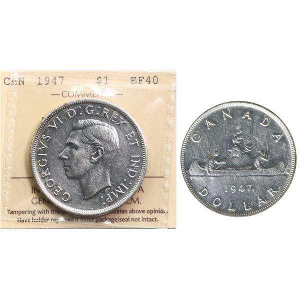 1947 $1 "Maple Leaf" ICCS Extra Fine-40