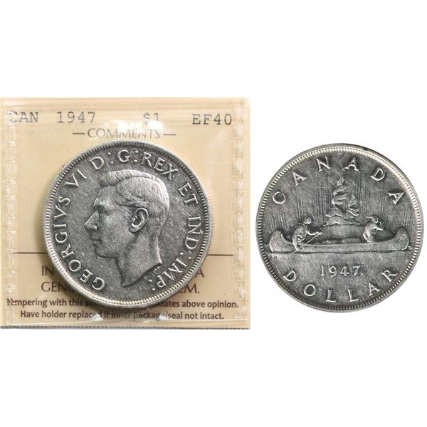 1947 $1 "Maple Leaf" ICCS Extra Fine-40