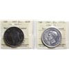 Image 1 : 1947 $1 "Maple Leaf, cleaned:, 1947 "Pointed 7, cleaned". Both coins ICCS VF-30 to Choice About Unci