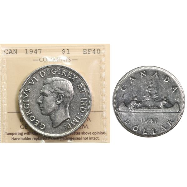 1947 $1 "Pointed 7" ICCS Extra Fine-40