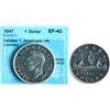 Image 1 : 1947 $1 "Pointed 7, Quadruple HP, Cleaned" CCCS Extra Fine-40