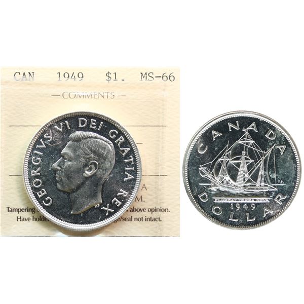 1949 $1 ICCS Superb Gem Mint State-66