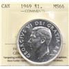 Image 2 : 1949 $1 ICCS Superb Gem Mint State-66
