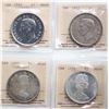 Image 1 : 1949 $1, 1952 "WL", 1955, 1966 "LB", All 4 coins ICCS Choice Mint State-64.