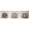 Image 1 : 1949 $1, 1966 "Large Beads", 1967, Lot of 3 coins all  ICCS Gem Mint State-65