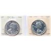 Image 1 : 1957 $1, 1958 "Cameo". Both coins  ICCS Superb Gem Proof-Like-66