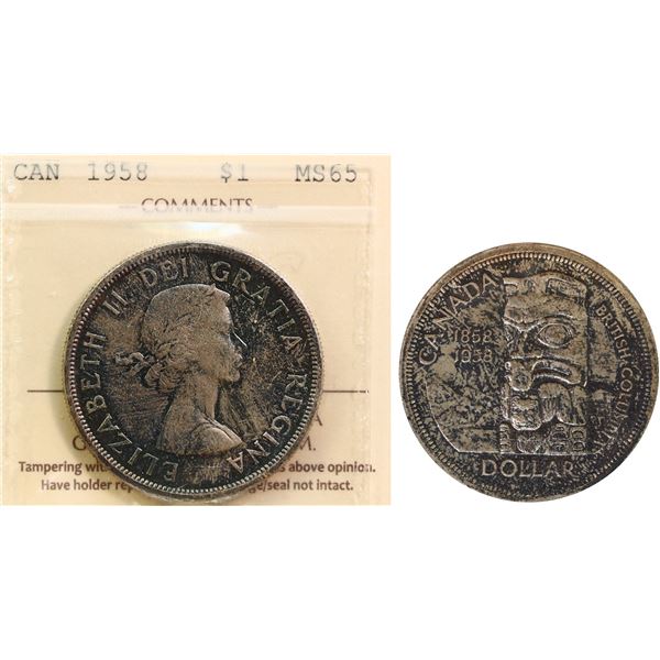 1958 $1 ICCS Gem Mint State-65  Superb autumn shades over full underlying lustre.  Wow!