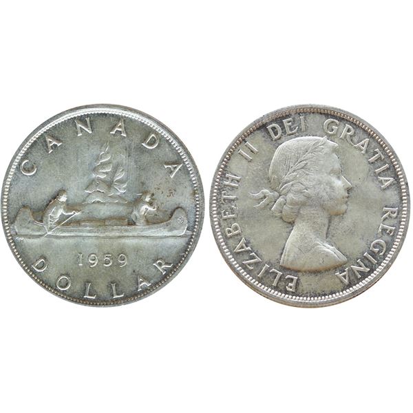 1959 $1 ICCS Gem Mint State-65.  Gem issue displaying light silvery cloud appeal.
