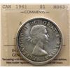 Image 2 : 1961 $1 "Arrowhead" ICCS Choice Mint State-63