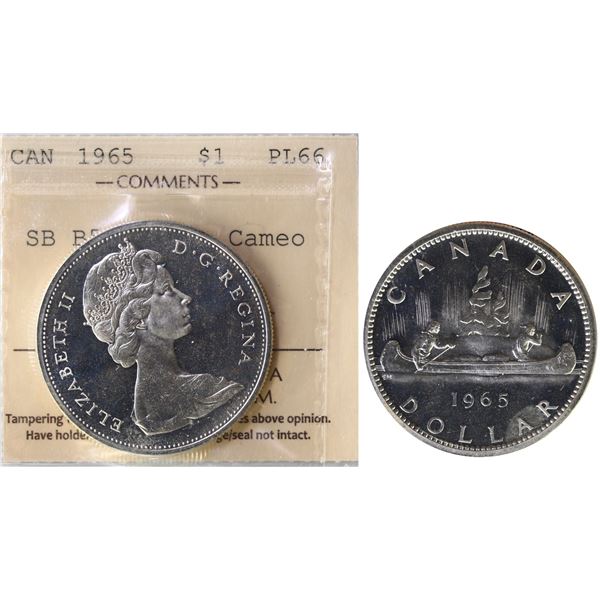 1965 $1 SB B5 ICCS Superb Gem Proof-Like-66 Heavy Cameo.