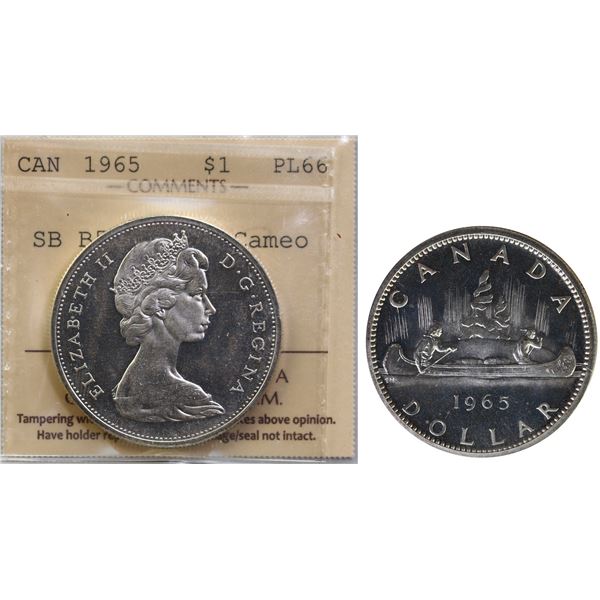 1965 $1 SB B5 ICCS Superb Gem Proof-Like-66 Heavy Cameo.