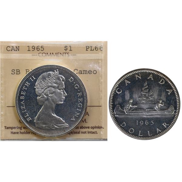 1965 $1 SB B5 ICCS Superb Gem Proof-Like-66 Heavy Cameo.
