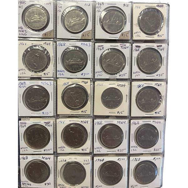 1968 $1 Nickel to 1986.  Lot of 257 issues Circ to UNC issues.