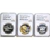 Image 1 : 1985 $1, 1991, 2008.  Lot of 3 commemorative silver coins NGC graded PF66 to PF69 Ultra Cameo