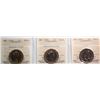 Image 1 : 1994 $1 "Remembrance", 1995 "Peacekeeping", 2007 "Loon". All coins ICCS Gem Mint State-65