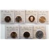Image 1 : 2005-1974 $1, All 7  coins ICCS graded MS-62 to PROOF-67.  Includes better varieties.