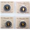 Image 1 : 1998 $2 Silver, 1999 silver, 2000 Silver, 2002 Silver  Lot of 4 coins PROOF-65 to PROOF-68 UHC.
