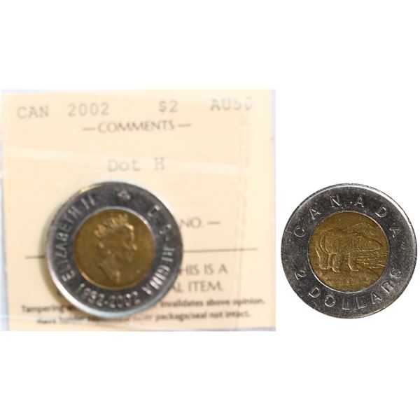 2002 $2 "Dot H" ICCS About Uncirculated-50