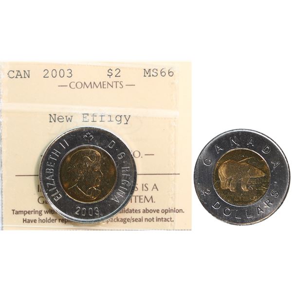 2003 $2 "New Effigy" ICCS Superb Gem Mint State-66