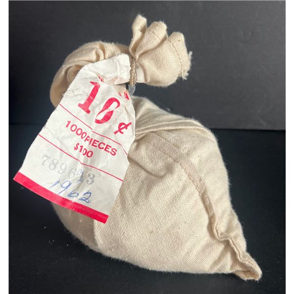 Bag; 1962 10¢ Original Bag of 1000 pcs.  Unsearched