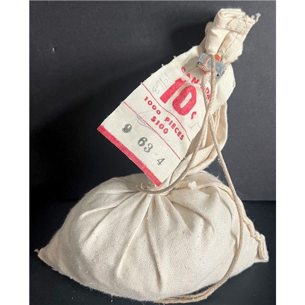 Bag; 1963 10¢ Original Bag of 1000 pcs.  Unsearched