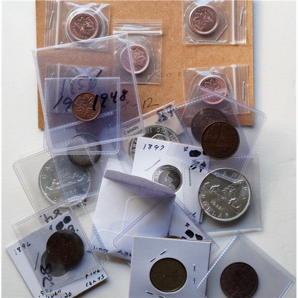 Canada Coin Lot; Includes various denominations, dates and grades.  A nice treasure chest!