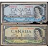 Image 1 : 1954 $1 BC-29a #F/A7362700, $5 BC-31b H/C8534015, Both notes Fine with issues.