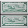 Image 2 : 1954 $1 BC-29b #M/A5000351-0352.  Lot of 2 consecutive Devil's Face notes.  Choice Unc to Gem Unc.